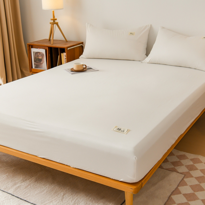 91家纺网 家纺一手货源 找家纺 花香四季家纺 2025新款喷气A类全棉13376斜纹纯棉床笠单件三件套四季通用款 白色