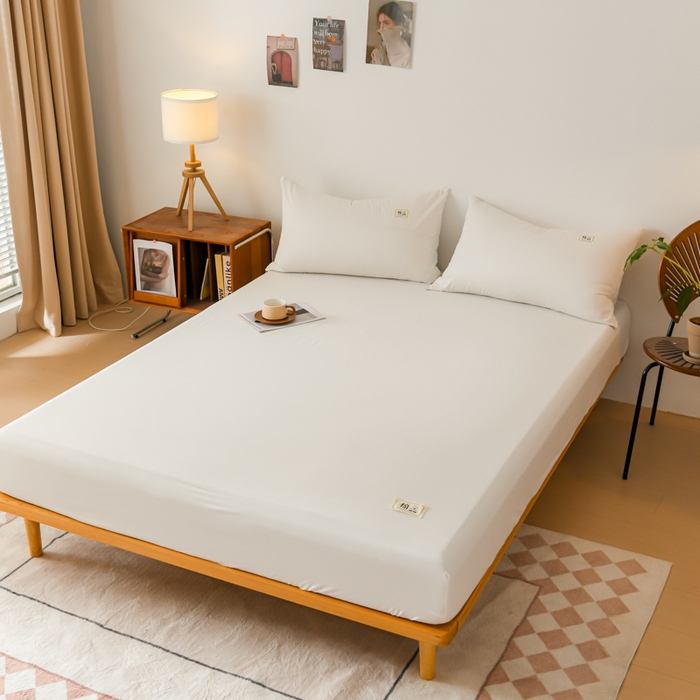 91家纺网 家纺一手货源 找家纺 花香四季家纺 2025新款喷气A类全棉13376斜纹纯棉床笠单件三件套四季通用款 白色