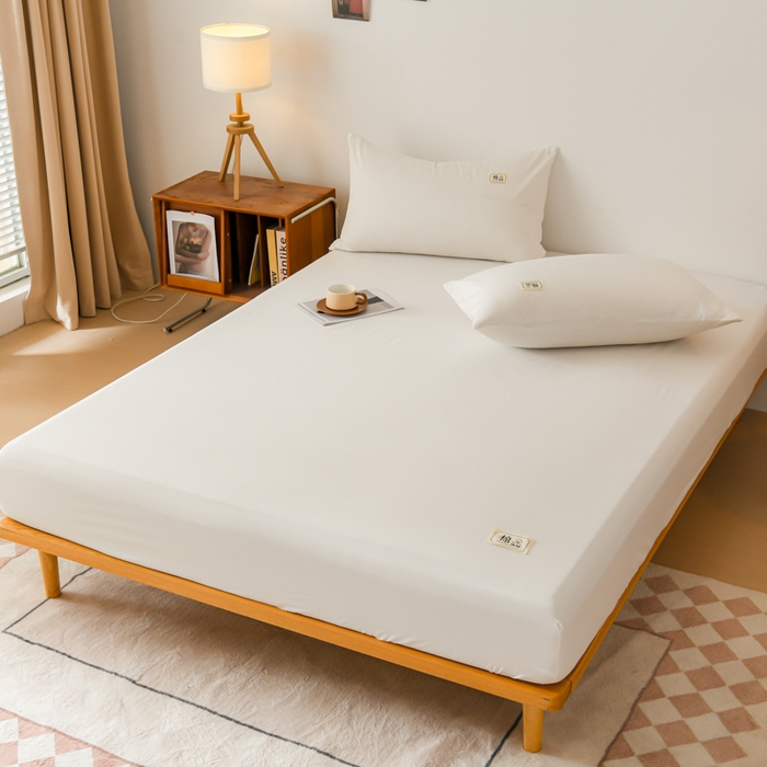 91家纺网 家纺一手货源 找家纺 花香四季家纺 2025新款喷气A类全棉13376斜纹纯棉床笠单件三件套四季通用款 白色