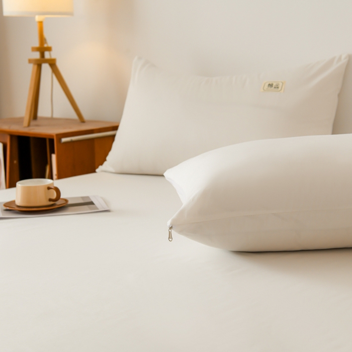 91家纺网 家纺一手货源 找家纺 花香四季家纺 2025新款喷气A类全棉13376斜纹纯棉床笠单件三件套四季通用款 白色