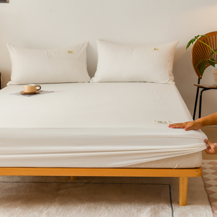 91家纺网 家纺一手货源 找家纺 花香四季家纺 2025新款喷气A类全棉13376斜纹纯棉床笠单件三件套四季通用款 白色