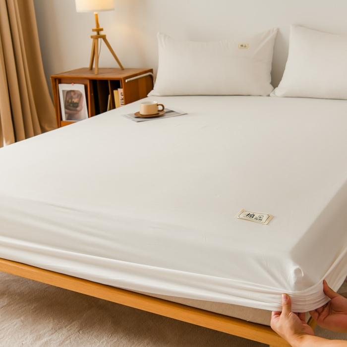 91家纺网 家纺一手货源 找家纺 花香四季家纺 2025新款喷气A类全棉13376斜纹纯棉床笠单件三件套四季通用款 白色