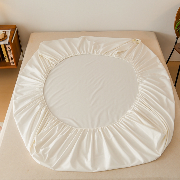 91家纺网 家纺一手货源 找家纺 花香四季家纺 2025新款喷气A类全棉13376斜纹纯棉床笠单件三件套四季通用款 白色