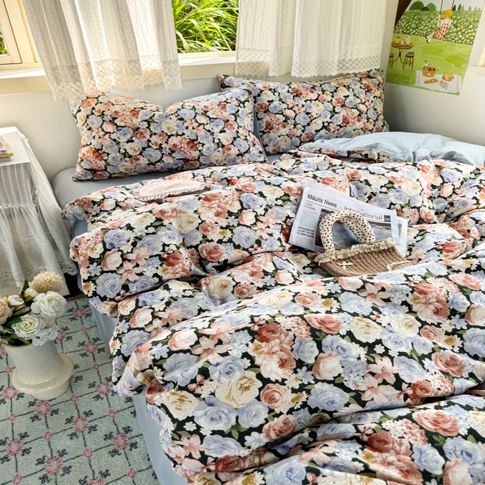 91家纺网 家纺一手货源 找家纺 （总）优兰朵  2025新款超柔云感木棉印花小清新四件套