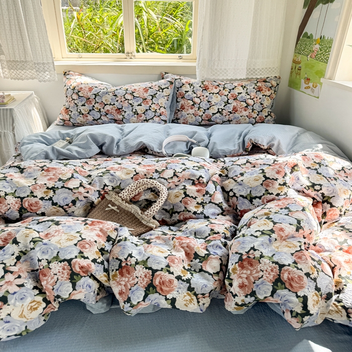 91家纺网 家纺一手货源 找家纺 （总）优兰朵  2025新款超柔云感木棉印花小清新四件套