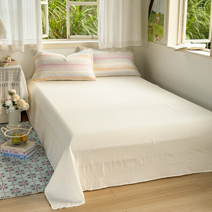 91家纺网 家纺一手货源 找家纺 优兰朵  2025新款超柔云感木棉印花小清新四件套 彩虹糖