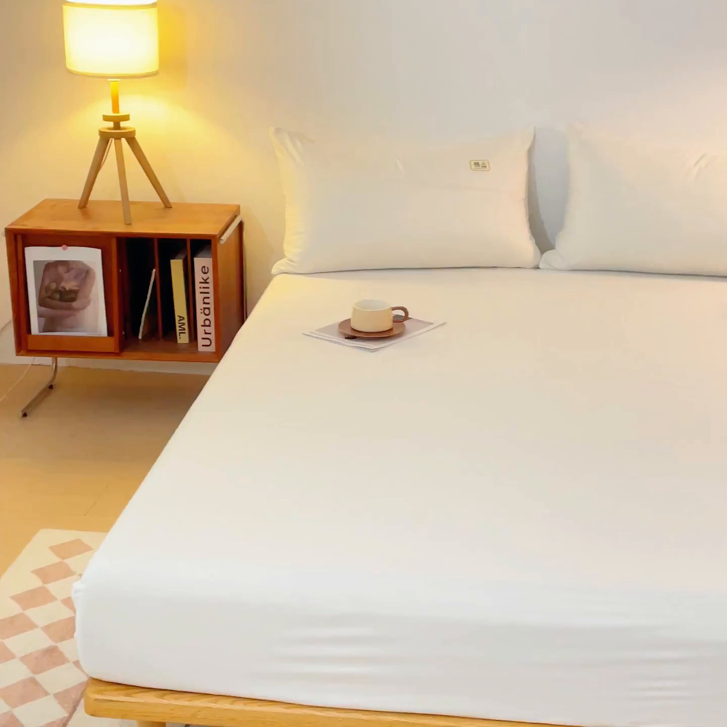 91家纺网 家纺一手货源 找家纺 花香四季家纺 2025新款喷气A类全棉13376斜纹纯棉床笠单件三件套四季通用款 白色