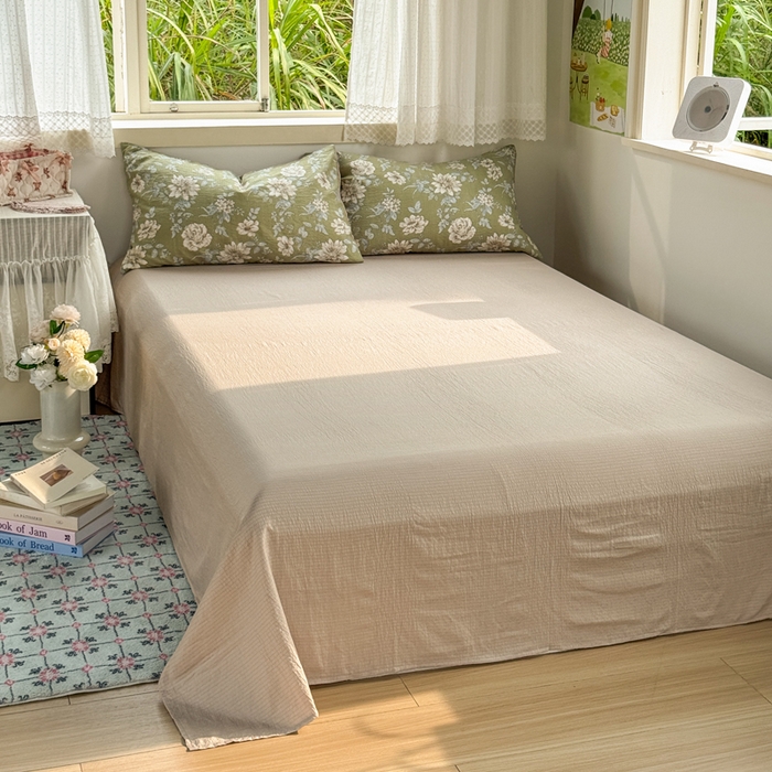 91家纺网 家纺一手货源 找家纺 优兰朵  2025新款超柔云感木棉印花小清新四件套 春茶