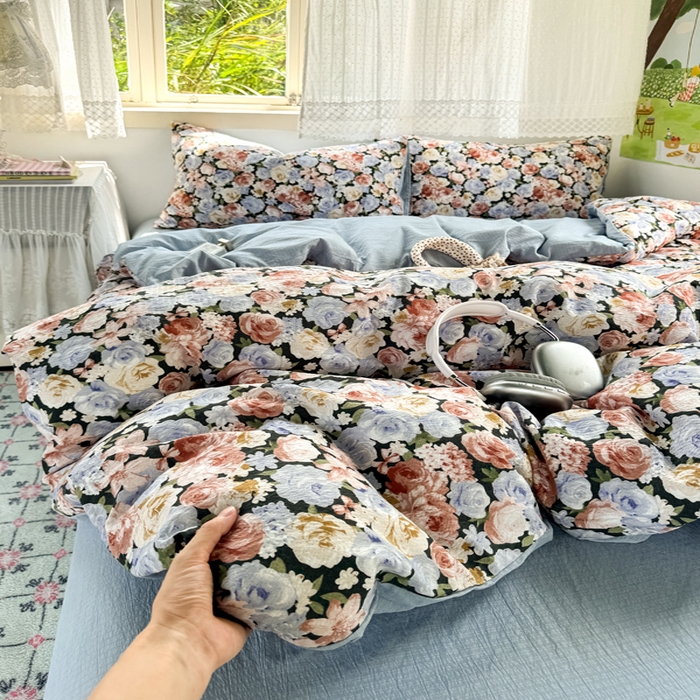 优兰朵  2025新款超柔云感木棉印花小清新四件套 梵高