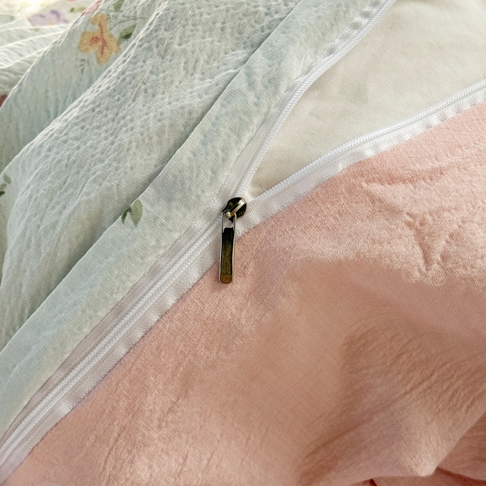 91家纺网 家纺一手货源 找家纺 优兰朵  2025新款超柔云感木棉印花小清新四件套 风信子