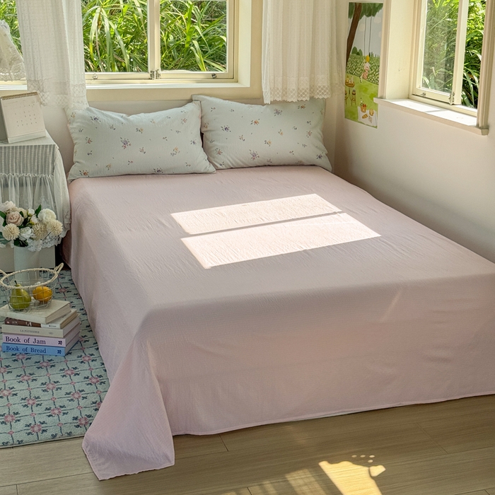 91家纺网 家纺一手货源 找家纺 优兰朵  2025新款超柔云感木棉印花小清新四件套 风信子