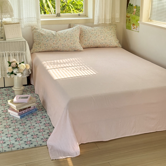 91家纺网 家纺一手货源 找家纺 优兰朵  2025新款超柔云感木棉印花小清新四件套 花海