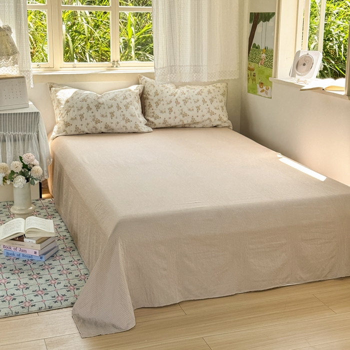 91家纺网 家纺一手货源 找家纺 优兰朵  2025新款超柔云感木棉印花小清新四件套 花梦