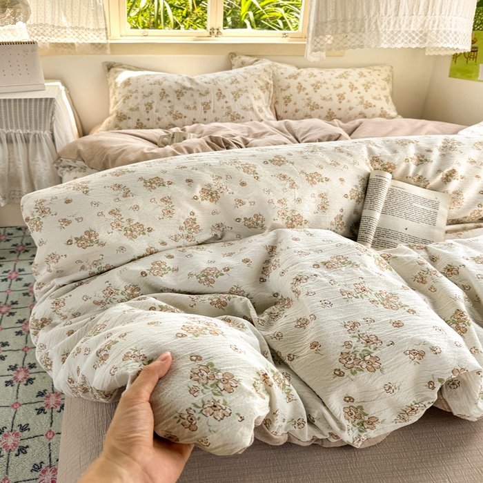 优兰朵  2025新款超柔云感木棉印花小清新四件套 花梦