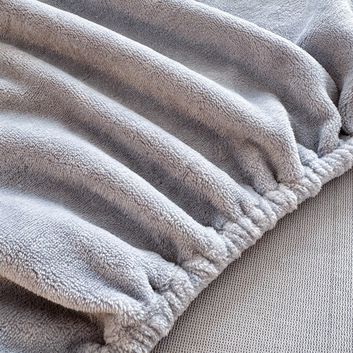 91家纺网 家纺一手货源 找家纺 眠博士 2025新款简约牛奶绒纯色单床笠 牛奶绒床笠-浅灰