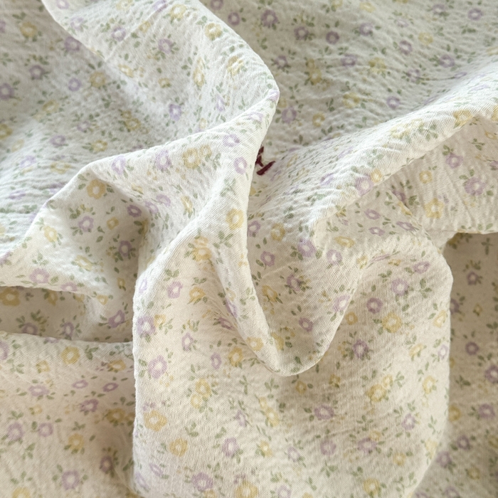 91家纺网 家纺一手货源 找家纺 优兰朵  2025新款超柔云感木棉印花小清新四件套 开心女孩-紫