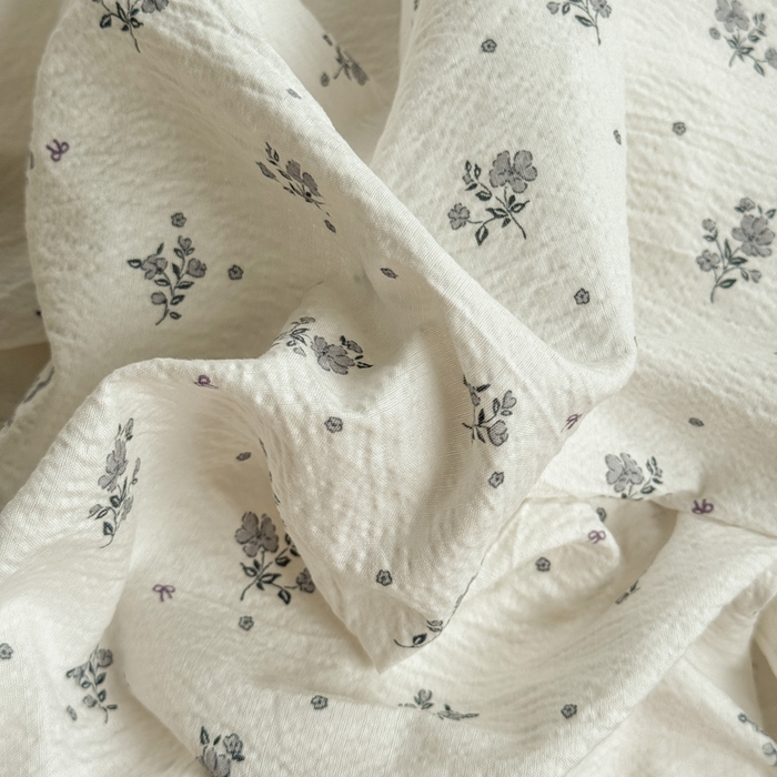 91家纺网 家纺一手货源 找家纺 优兰朵  2025新款超柔云感木棉印花小清新四件套 木槿