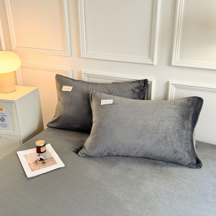 91家纺网 家纺一手货源 找家纺 眠博士 2025新款简约牛奶绒纯色单床笠 牛奶绒床笠-深灰