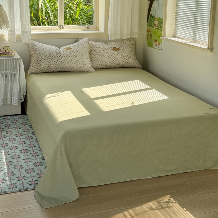 91家纺网 家纺一手货源 找家纺 优兰朵  2025新款超柔云感木棉印花小清新四件套 兔小姐