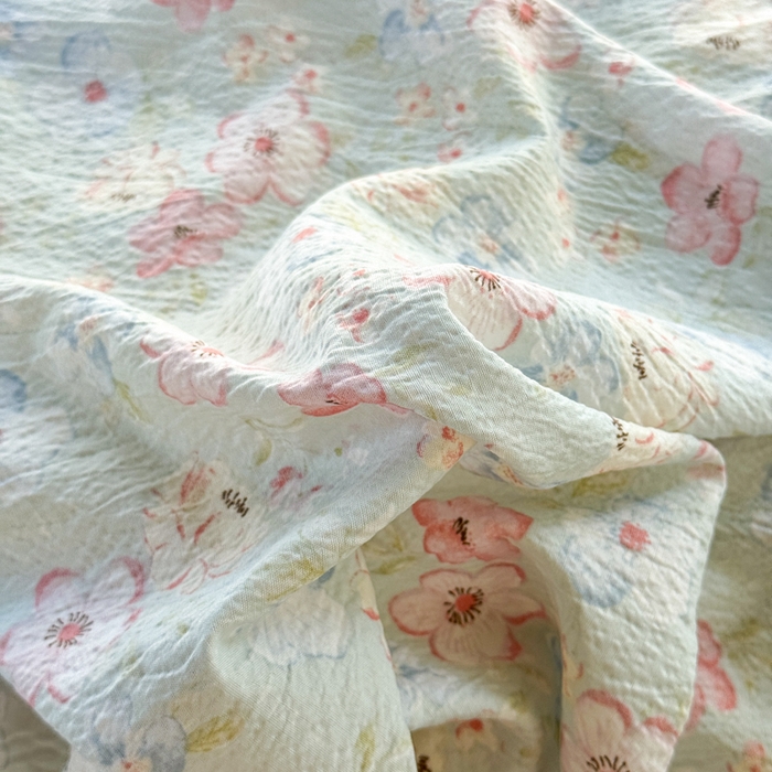 91家纺网 家纺一手货源 找家纺 优兰朵  2025新款超柔云感木棉印花小清新四件套 勿忘我