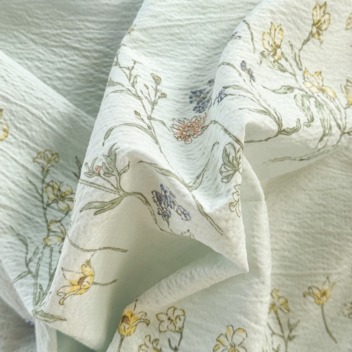 91家纺网 家纺一手货源 找家纺 优兰朵  2025新款超柔云感木棉印花小清新四件套 小苍兰