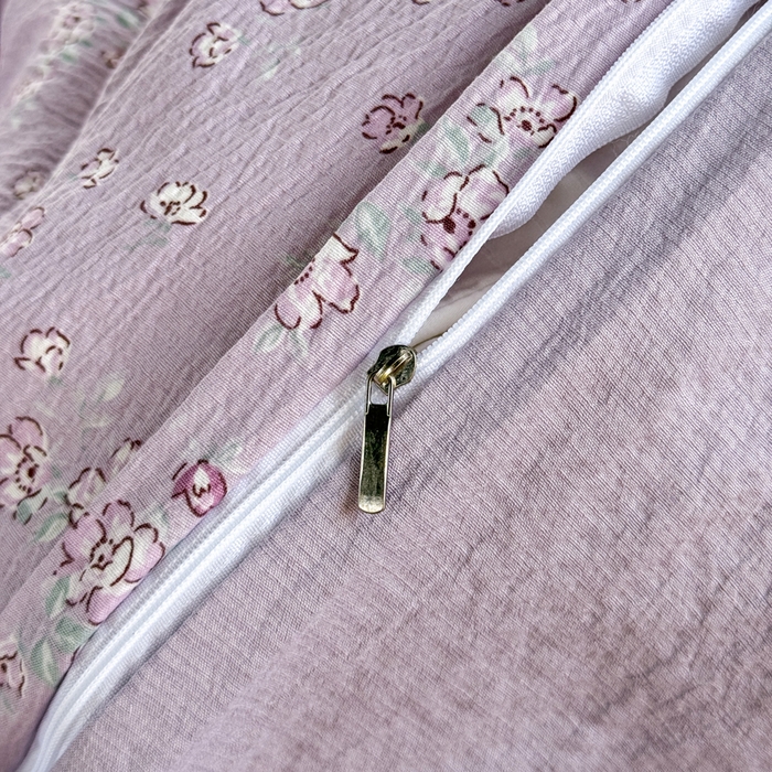 91家纺网 家纺一手货源 找家纺 优兰朵  2025新款超柔云感木棉印花小清新四件套 紫藤