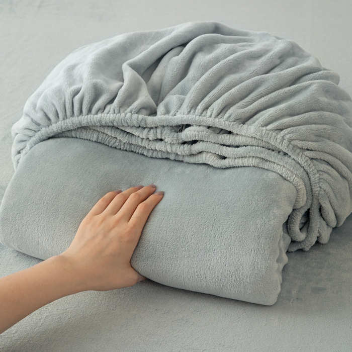 91家纺网 家纺一手货源 找家纺 眠博士 2025新款简约牛奶绒纯色单床笠 牛奶绒床笠-雾霾蓝