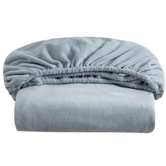 91家纺网 家纺一手货源 找家纺 眠博士 2025新款简约牛奶绒纯色单床笠 牛奶绒床笠-雾霾蓝