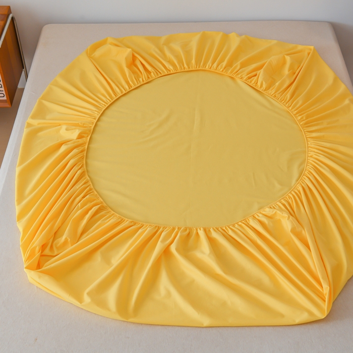 91家纺网 家纺一手货源 找家纺 花香四季家纺 2025新款喷气A类全棉13376斜纹纯棉床笠单件三件套四季通用款 姜黄