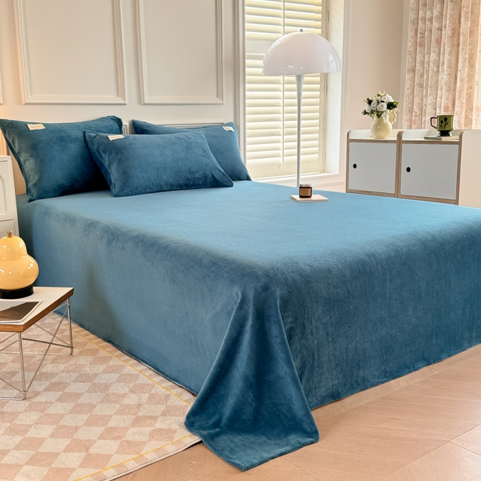 （总）眠博士 2025新款简约牛奶绒纯色单床单