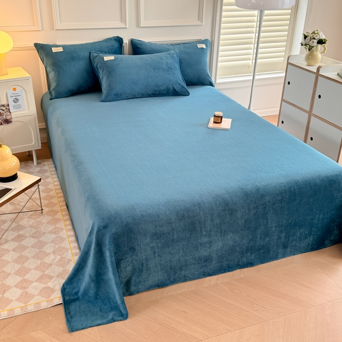 91家纺网 家纺一手货源 找家纺 （总）眠博士 2025新款简约牛奶绒纯色单床单