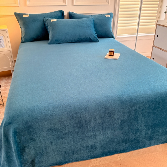 91家纺网 家纺一手货源 找家纺 （总）眠博士 2025新款简约牛奶绒纯色单床单