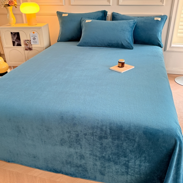 91家纺网 家纺一手货源 找家纺 （总）眠博士 2025新款简约牛奶绒纯色单床单