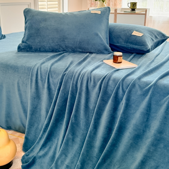 91家纺网 家纺一手货源 找家纺 （总）眠博士 2025新款简约牛奶绒纯色单床单