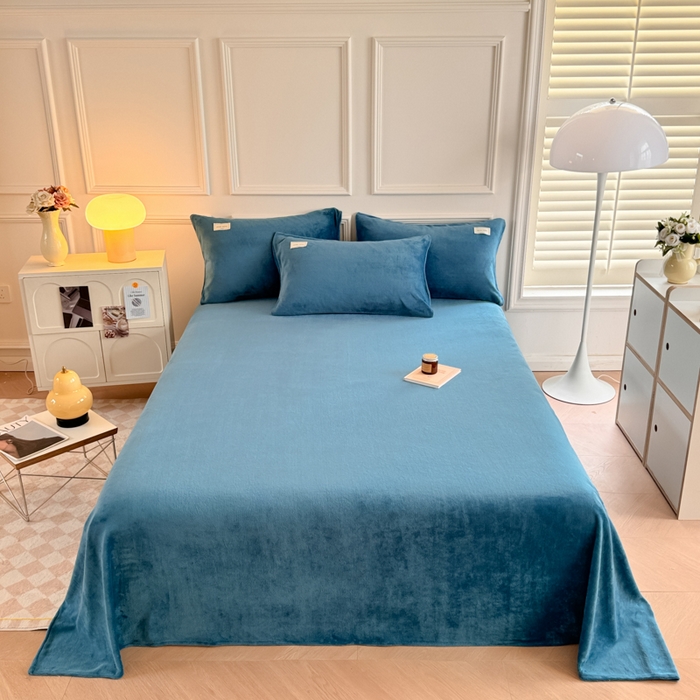 91家纺网 家纺一手货源 找家纺 （总）眠博士 2025新款简约牛奶绒纯色单床单