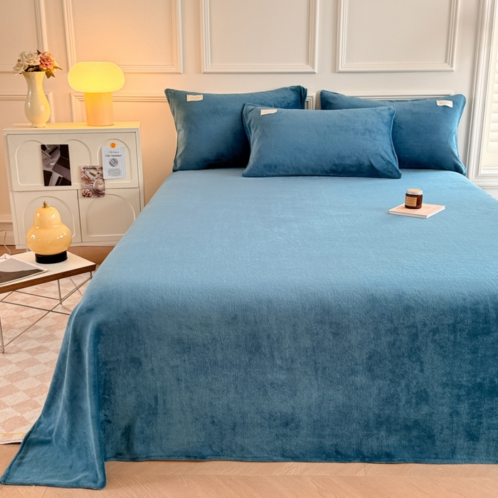 91家纺网 家纺一手货源 找家纺 （总）眠博士 2025新款简约牛奶绒纯色单床单