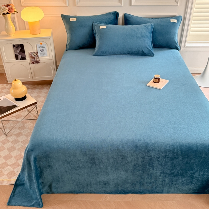 91家纺网 家纺一手货源 找家纺 （总）眠博士 2025新款简约牛奶绒纯色单床单