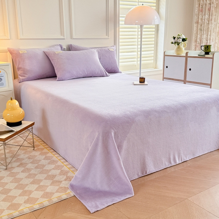 91家纺网 家纺一手货源 找家纺 （总）眠博士 2025新款简约牛奶绒纯色单床单