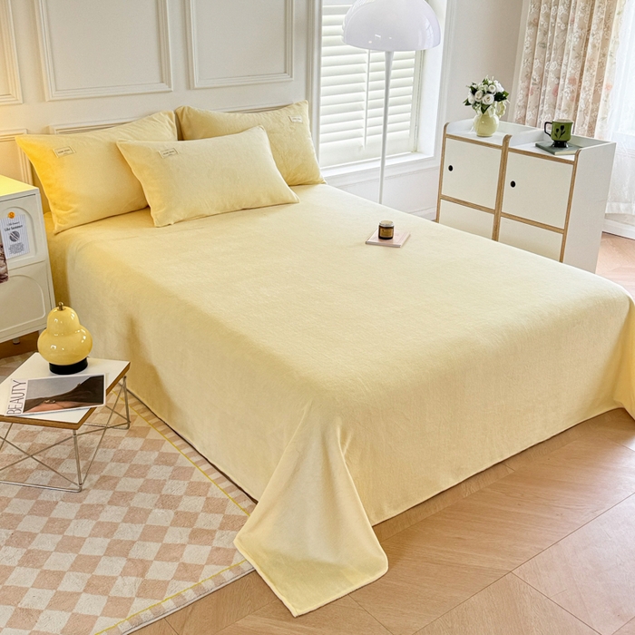 91家纺网 家纺一手货源 找家纺 （总）眠博士 2025新款简约牛奶绒纯色单床单