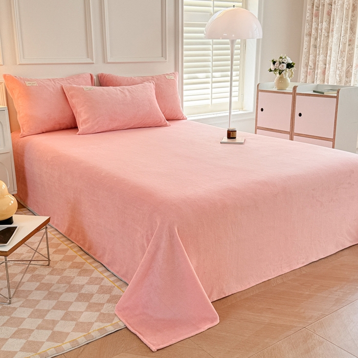 91家纺网 家纺一手货源 找家纺 （总）眠博士 2025新款简约牛奶绒纯色单床单