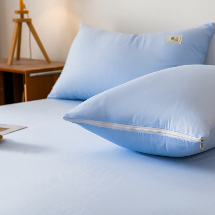 91家纺网 家纺一手货源 找家纺 花香四季家纺 2025新款喷气A类全棉13376斜纹纯棉床笠单件三件套四季通用款 蓝色