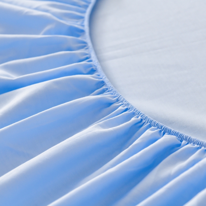 91家纺网 家纺一手货源 找家纺 花香四季家纺 2025新款喷气A类全棉13376斜纹纯棉床笠单件三件套四季通用款 蓝色