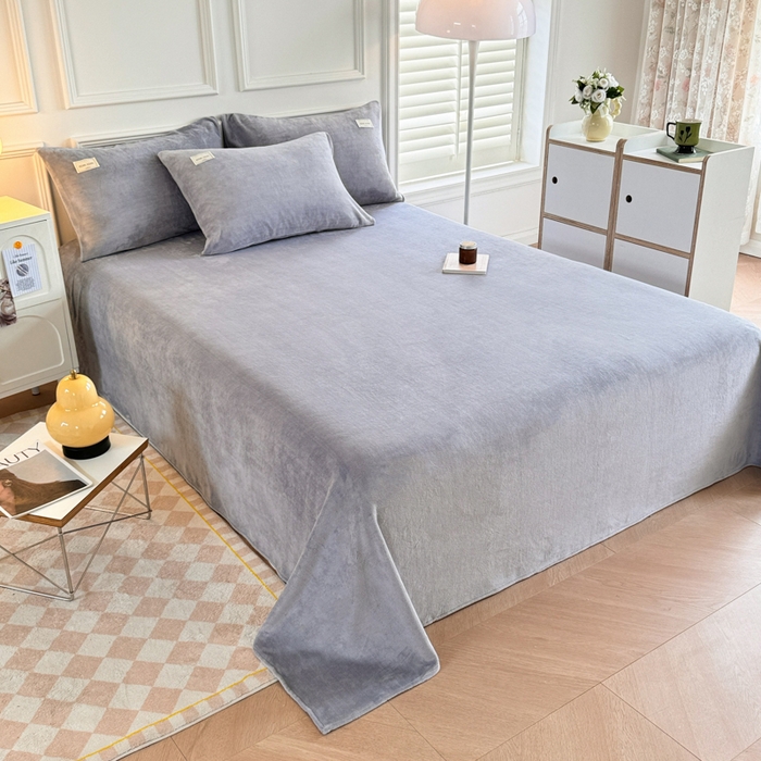 91家纺网 家纺一手货源 找家纺 （总）眠博士 2025新款简约牛奶绒纯色单床单