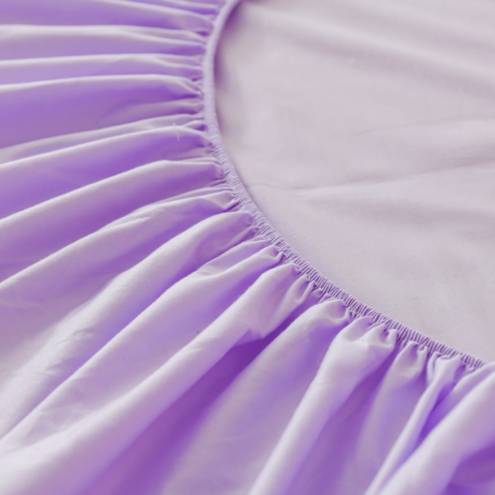 91家纺网 家纺一手货源 找家纺 花香四季家纺 2025新款喷气A类全棉13376斜纹纯棉床笠单件三件套四季通用款 紫色