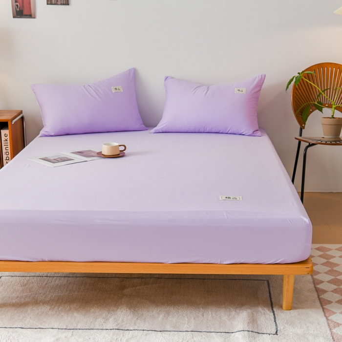 91家纺网 家纺一手货源 找家纺 花香四季家纺 2025新款喷气A类全棉13376斜纹纯棉床笠单件三件套四季通用款 紫色