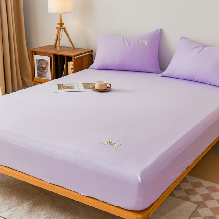 91家纺网 家纺一手货源 找家纺 花香四季家纺 2025新款喷气A类全棉13376斜纹纯棉床笠单件三件套四季通用款 紫色