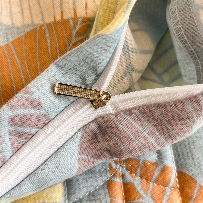 91家纺网 家纺一手货源 找家纺 缦彩 2025新款全棉加厚夹棉磨毛纯棉床裙套件公主风印花防滑床罩四件套-夹棉款 春熙-蓝