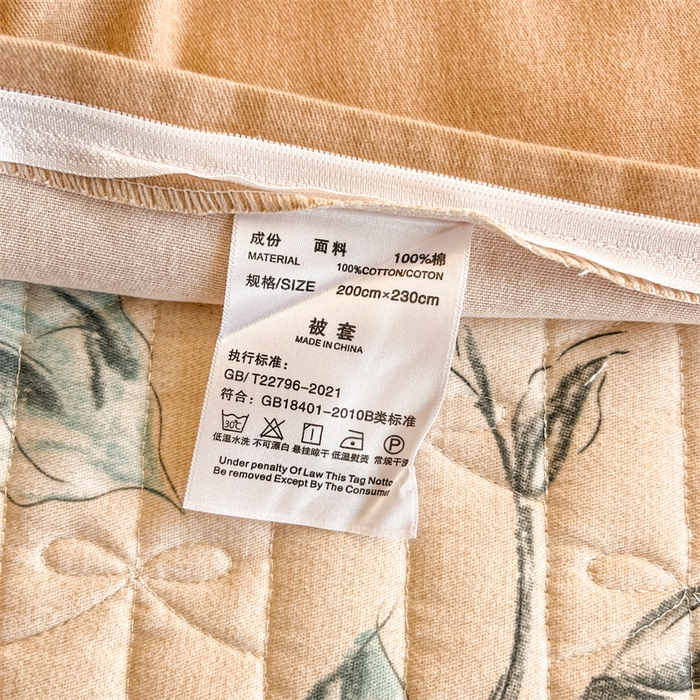 91家纺网 家纺一手货源 找家纺 缦彩 2025新款全棉加厚夹棉磨毛纯棉床裙套件公主风印花防滑床罩四件套-夹棉款 苏菲庄园-桔