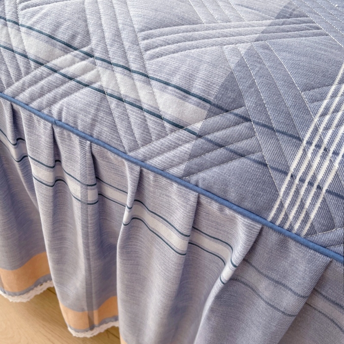 91家纺网 家纺一手货源 找家纺 缦彩 2025新款全棉加厚夹棉磨毛纯棉床裙套件公主风印花防滑床罩四件套-夹棉款 索伦格