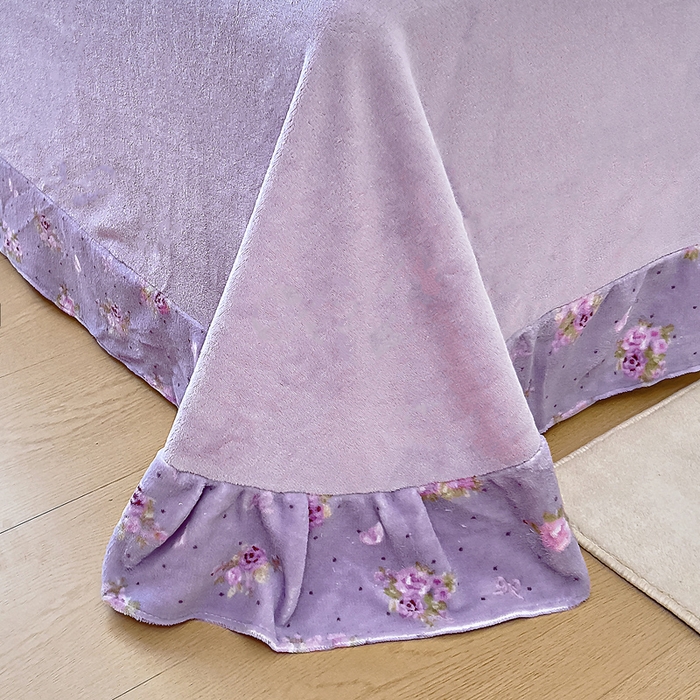 91家纺网 家纺一手货源 找家纺 找底底家纺 2025新款韩版加厚8斤牛奶绒花边四件套（日发50套优惠10元一套） 紫蔻